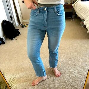 LOFT jeans, super cute with raw ankle hem. Like NEW.